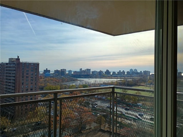 balcony with a city view