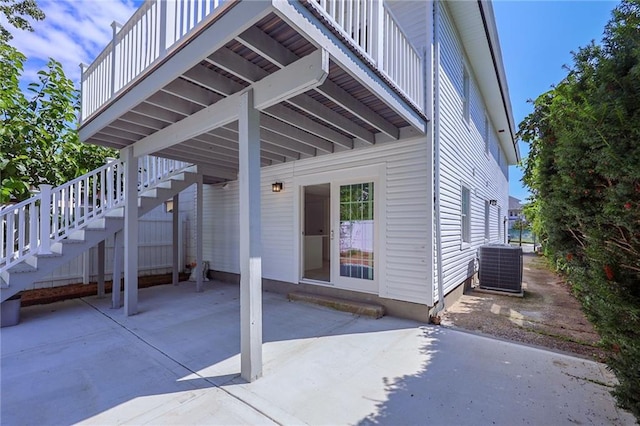 view of patio featuring central AC unit