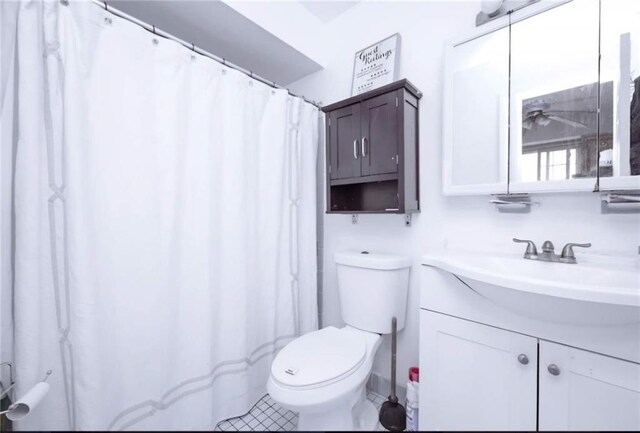 bathroom with vanity and toilet