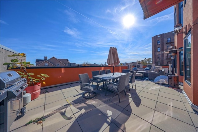 view of patio / terrace with outdoor dining space and area for grilling