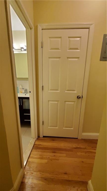 hall featuring light hardwood / wood-style floors