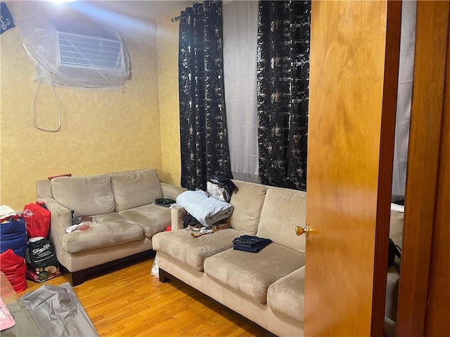 living room with hardwood / wood-style floors