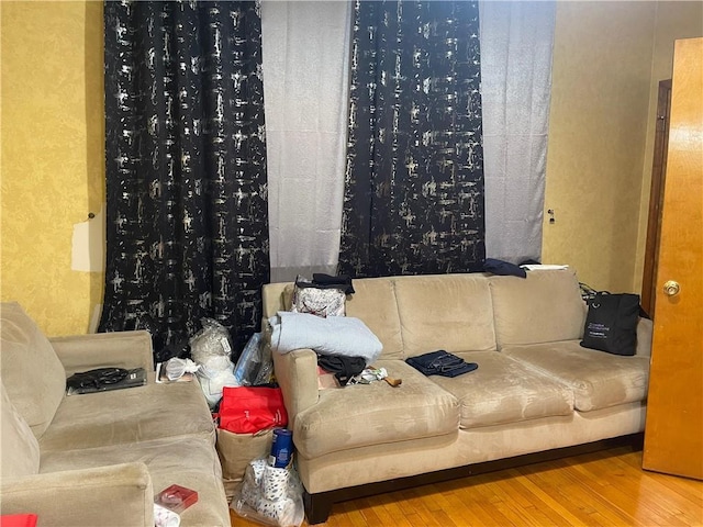 living room featuring hardwood / wood-style floors