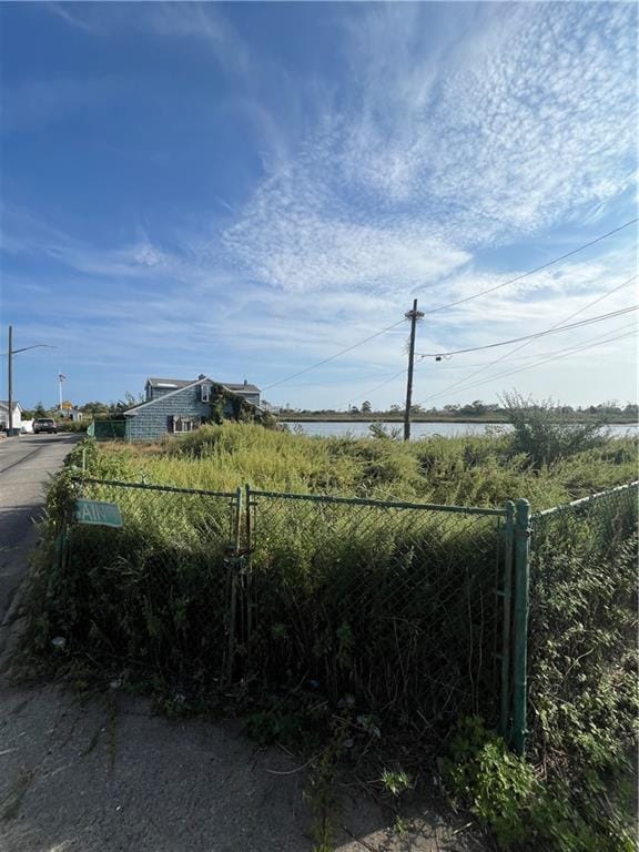 view of yard with a water view