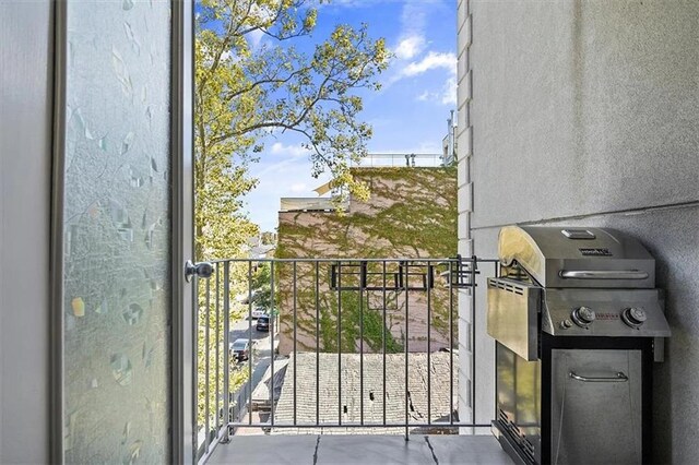 balcony with a grill