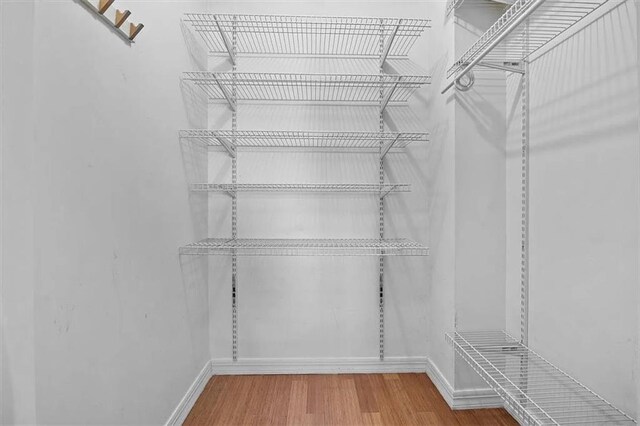 walk in closet featuring hardwood / wood-style floors