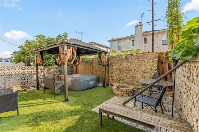 view of yard featuring a gazebo