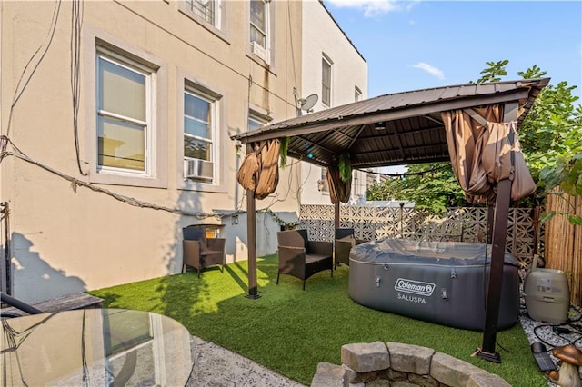 view of yard with a gazebo