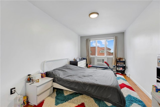 bedroom featuring light wood-type flooring