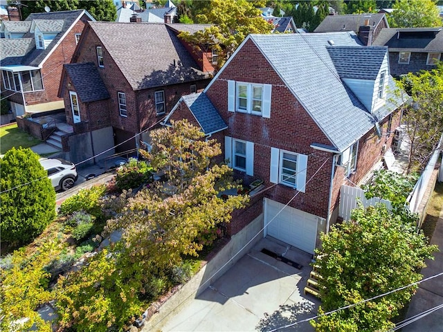 aerial view with a residential view