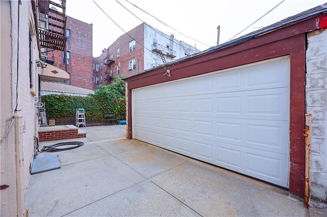 view of garage