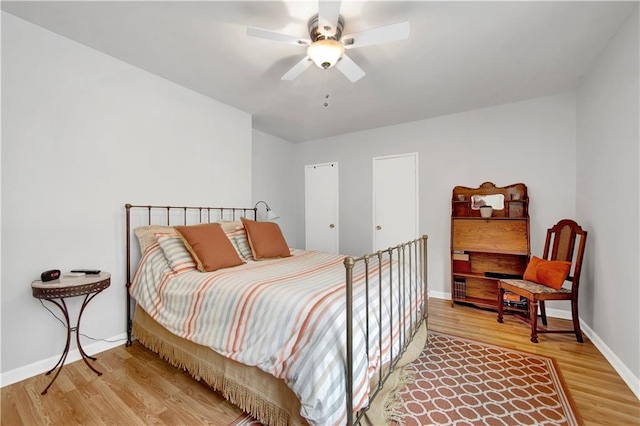 9411 Shore Rd Unit 1A, Brooklyn, NY 11209 - bedroom featuring wood finished floors, baseboards, and ceiling fan