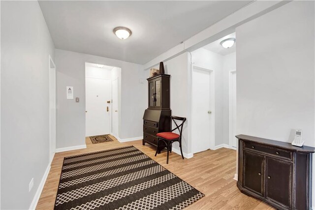 foyer entrance featuring light wood-type flooring