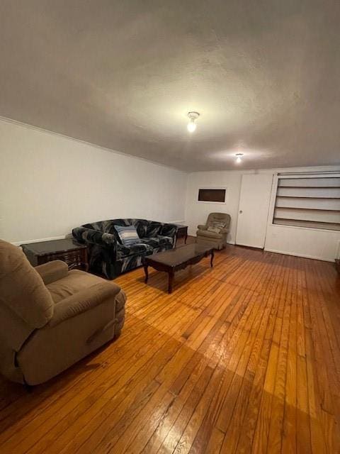 living area featuring wood-type flooring