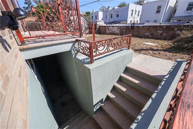 view of storm shelter