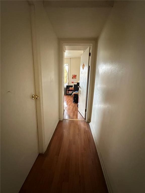 hallway featuring hardwood / wood-style flooring