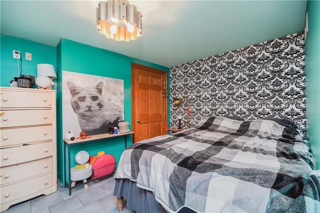 view of tiled bedroom