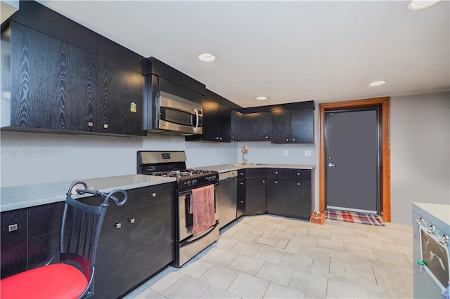 kitchen with sink and stainless steel appliances