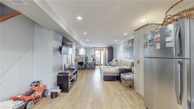 living room featuring light hardwood / wood-style flooring