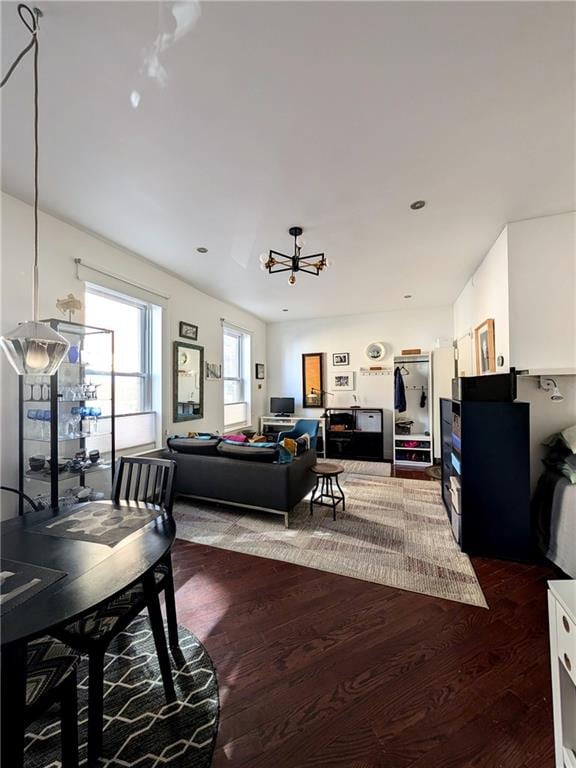 living room featuring wood-type flooring