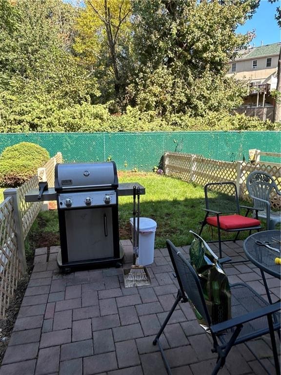 view of patio / terrace with area for grilling