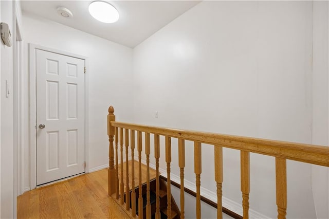 hallway with light wood-type flooring