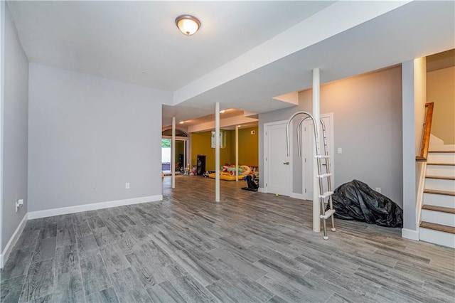 interior space featuring wood-type flooring