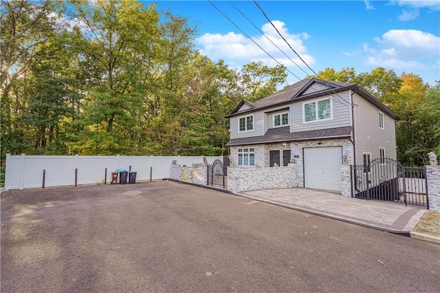 view of front of house with a garage