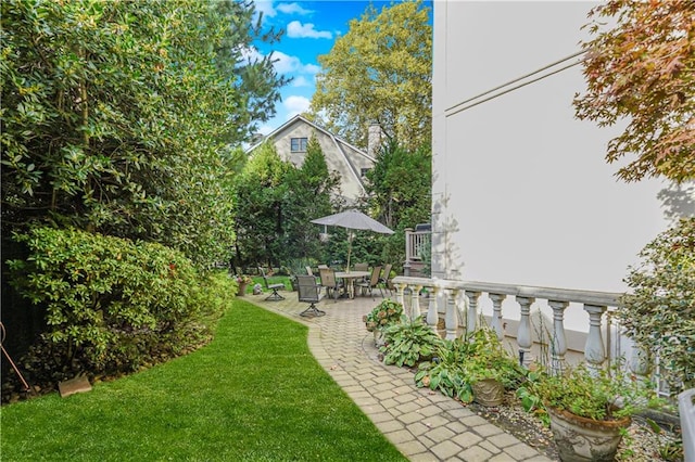 view of yard with a patio area