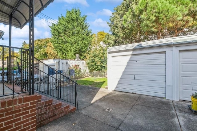 view of garage