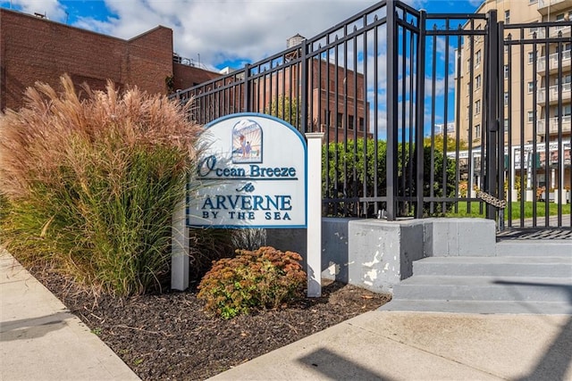 view of community sign