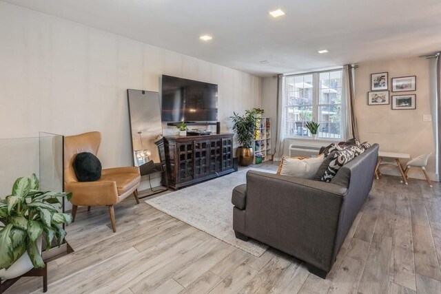 living room featuring light hardwood / wood-style flooring