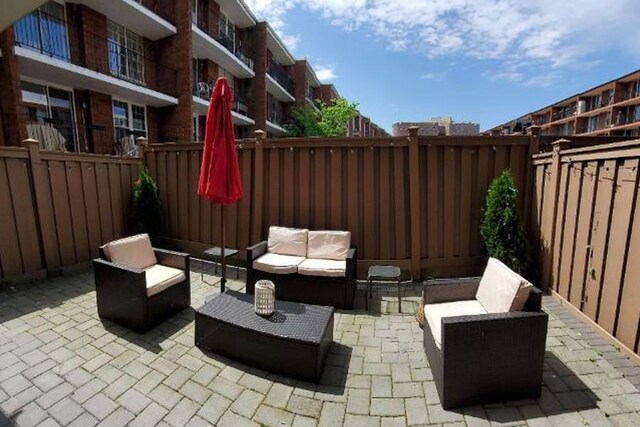 view of patio / terrace with an outdoor hangout area