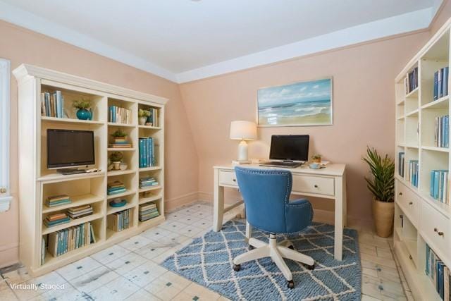 office featuring light tile patterned floors