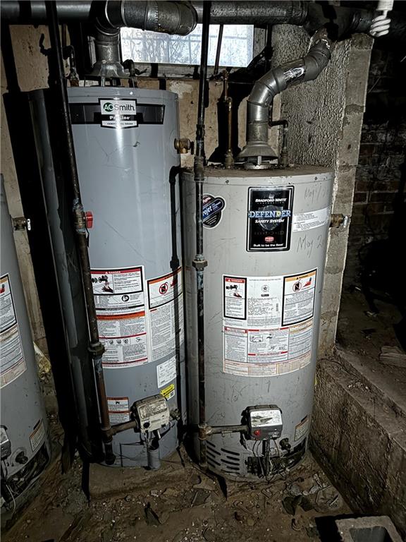 utility room with water heater