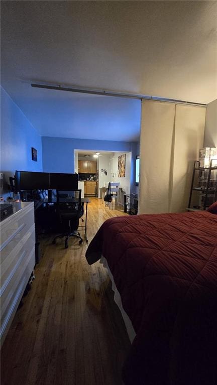 bedroom featuring hardwood / wood-style flooring