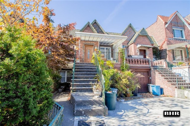 view of front of home with a garage