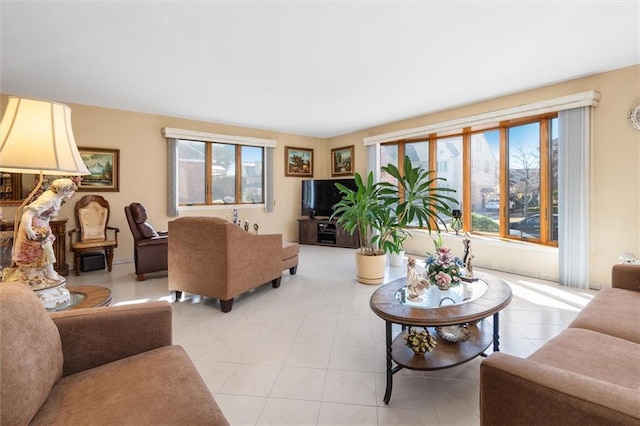 living room featuring plenty of natural light