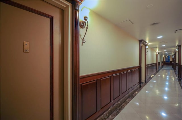 corridor with tile patterned floors