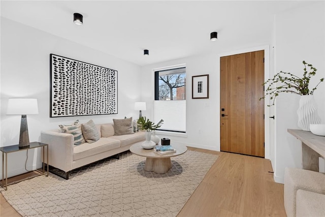 living room featuring light hardwood / wood-style flooring