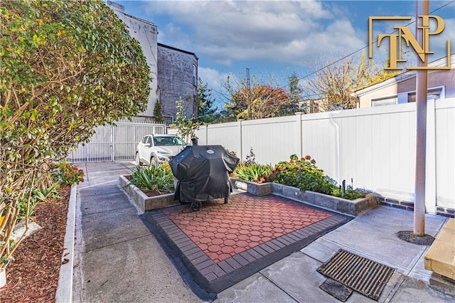 view of patio with grilling area