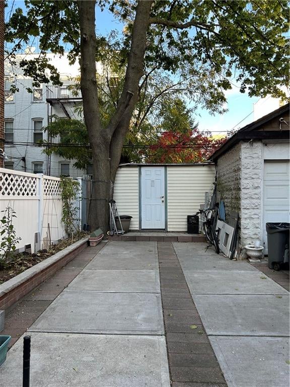 view of patio / terrace with an outdoor structure