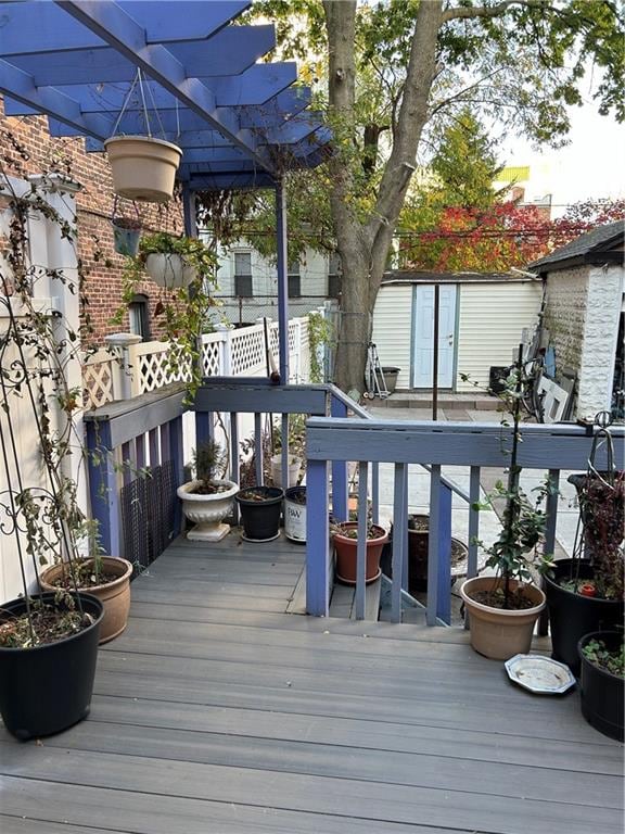 deck with a pergola