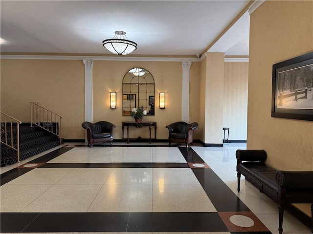 community lobby with stairs