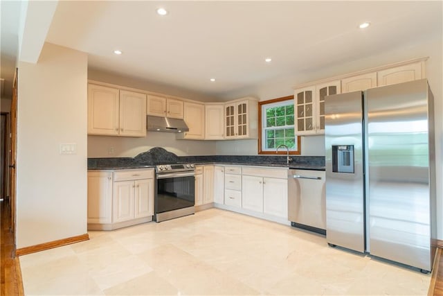 kitchen with sink and stainless steel appliances