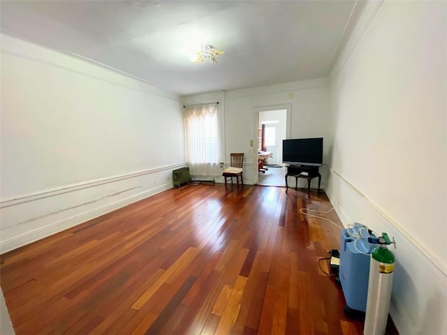 living area with dark wood-type flooring