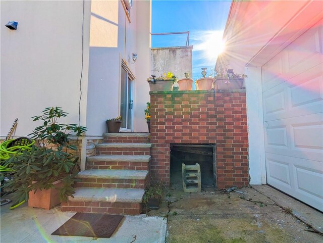 entrance to property with a garage