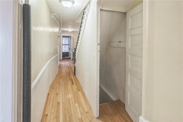 hall featuring light hardwood / wood-style flooring