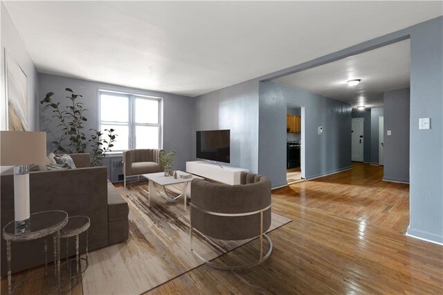 living room featuring hardwood / wood-style flooring