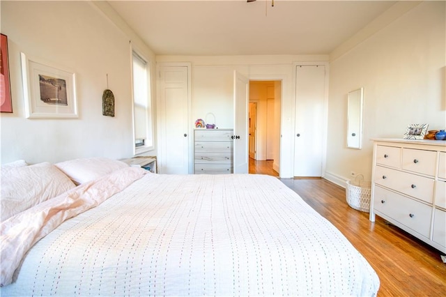 bedroom featuring light hardwood / wood-style floors